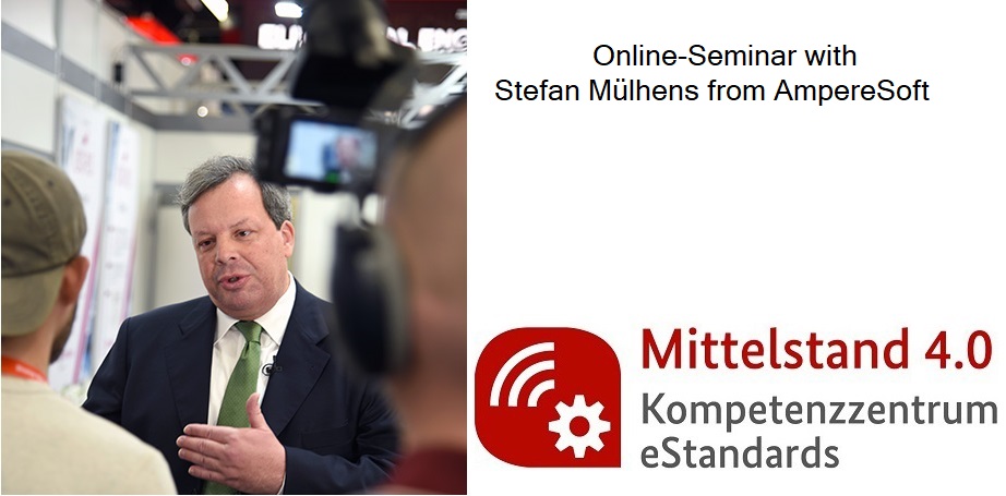 AmpereSoft Managing Director Stefan Mülhens gives a presentation on electronic standards